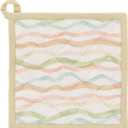 Boston International Cotton Pot Holder & Oven Mitt, Marine Life/Watercolor Wave, 7.5" and 8" x 13"