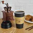 LITOPAK 100 Pack 16 oz Paper Coffee Cups with Lids, Black Disposable Coffee Cups with Lids, Sleeves and Stirring Sticks, for Parties, Picnic, Travel, and Events
