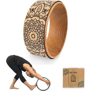 Myga Yoga Wheel,Exercise Prop for Back Pain, Yoga Poses, Pilates, Stretches, Backbend Inversions and Bridge Position,Improves Flexibility, Balance and Core Strength