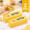 2PCS Butter Squishy Slow Rising Butter Squishy Toy, Realistic Food Fidget Toys for Adults, Soft PU Material, Sensory Anxiety Relief & Focus Aid, Portable 5.5 Inch Squishy Butter for Office & Home