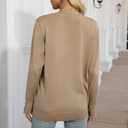 CHUANGDA Women Fall Long Sleeve Cable Knit Sweater Button Open Front Cardigan Loose Outerwear Coat with Pockets (Brown, S)