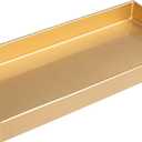 MAONAME Gold Vanity Tray, Plastic Decorative Tray, Rectangular Trays with Handles, Narrow Bathroom Trays for Toilet Tank, 13.8" X 6" X 1.57"