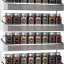 Auledio 2 Pack Spice Rack Organizer, 3 Tier Counter-top Stand or Wall Mounted Storage Rack Hanging Shelf for Kitchen Cabinet, Cupboard, Pantry Door or Bathroom Shower Cosmetic - Chrome