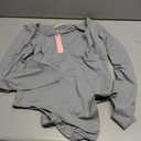 QINSEN Women's Long Sleeve Bodysuit V Neck Body Suits Seamed Cup Going Out Tops Shirt (Gray, XL)