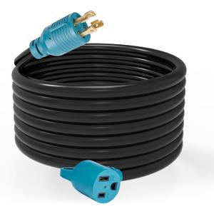 Welder Adapter Cord, L14-30P Twist-Lock Male to 6-50R Female, 4 Prong 30 Amp to 3 Prong 50 Amp Generator to Welder Adapter Power Cord, 10 AWG Heavy Duty,ETL Listed (15ft) (Blue and Black)