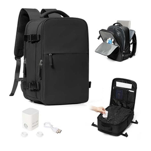WONHOX Vacuum Seal Travel Backpack with Air Pump Compression Vacpack Waterproof Carry On Backpack for Travel Women men with Vacuum System Laptop Airlines Approved Daypack Space Saver Bags Black