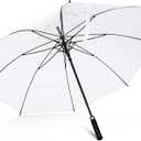 Jexine 60 Inch Extra Large Clear Golf Umbrella, Automatic Open, 1 Pcs