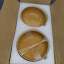 Metflavor Pasta Bowls Set of 8, 34oz Speckled Ceramic Bowls Set for Serving Salad, Pasta, Soup, Dinner, 8" Wide and Deep Bowls, Dishwasher & Microwave Safe, Matte Terracotta Base (Ginger Yellow), 8pcs