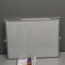 Weekly Dry Erase White Board, 16X12IN Magnetic Desktop Whiteboard Calendar with Stand, 8 Markers, 4 Magnets, 1 Eraser, Portable Double-Sided White Board Easel for Kids Memo to Do List Desk