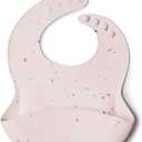 Loulou Lollipop Soft, Waterproof Silicone Feeding Bib for Babies and Toddlers (Confetti Blush)