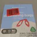 Amazon Basics 13 Gallon Tall Kitchen Drawstring Trash Bags, Clean Fresh Scent, 10% Post Consumer Recycled, 80 count (White)