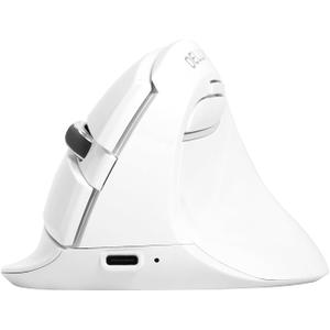 DeLUX Wireless Vertical Mouse, Small Silent Ergonomic Mouse with BT 5.2 and USB Receiver, 6 Buttons and 4000 DPI, Rechargeable Mouse for Carpal Tunnel (M618mini-White)