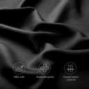 Cooling Side Sleeper Pillow Cases - Curved Rayon Derived from Bamboo Pillowcase Cover- Breathable Cool Silky Soft Pillowcase for Hot Sleepers Hair and Skin, Queen Size 1 Piece, 20 * 30 Inches Black