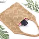 COOKOOKY Crochet Beach Tote bag Summer Beach Bag for Women Aesthetic Mesh Tote Bag Hippie Bag Knit Bag