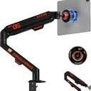 Magnetic Tablet Stand, Adjustable Desk Mount for iPad & All Tablets, 360 Rotating Foldable Arm with Gas Spring, Heavy Duty Aluminum, for Home Office, Kitchen, Bedside, Studio, Black