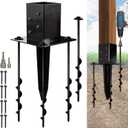 LADECH 16″ No-Dig 4×4 Ground Spike Post Anchors – Powder-Coated Steel, Includes 4 Corner Screws – Heavy-Duty Ground Anchors for Fence, Mailbox & Deck Posts (1 PC)