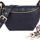 Fanny Packs Waist Bag for Women-Fashion Crossbody Bags Chest Purses Belt Bag with 2 Adjustable Strap (Black)