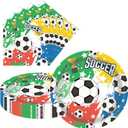 2026 World Soccer Party Plates and Napkins Set of 40-20 Count 9 Inch Soccer Ball Paper Plates & 20 Napkins | Father's Day Soccer Party Decorations and Supplies for Birthday