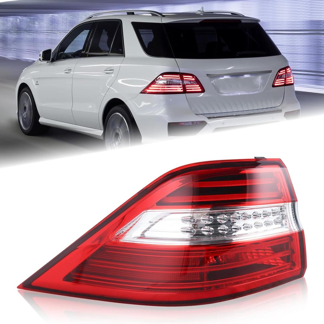 Left Driver Side LED Outer Tail Light Fit for 2012 2013 2014 2015 Mercedes Benz ML350 ML550 W166 Rear Lamp Assembly LH USA Style1669063501 MB2804107
