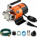 115V Water Transfer Pump, 1/10 HP 330 GPH Portable Electric Utility Pump with On/Off Switch, 6 ft Suction Hose & Strainer, for Water Heaters, Pool Covers, Aquariums, Rain Barrels