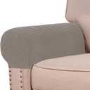 Turquoize Stretch Armrest Covers for Chairs and Sofas Couch Arm Covers for Sofa Spandex Jacquard Armrest Cover Anti-Slip Furniture Protector Washable Armchair Slipcovers for Recliner Set of 4, Taupe