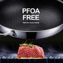 DOTCLAD Wok pan,Hybrid 12 inch Wok with Lid, PFOA Free Cookware,non stick Stainless Steel Woks & Stir-fry pans Nonstick, Dishwasher and Oven Safe, Works on Induction