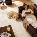 8x10 Extra Large Solid Color Area Rugs Washable Living Room Rug, Durable Non-Slip Indoor Carpet with Soft High-Low Pile, Fluffy Floor Rugs for Bedroom, Kids Room, Nursery, Home Dcor, Beige