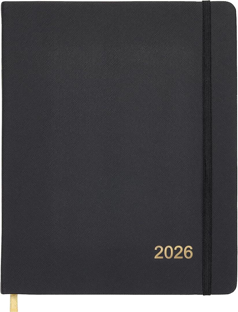 2026 Textured Cover Weekly Monthly Planner, 8"x10": 14 Months (November 2025 - December 2026) / 2026 Calendar / 2026 Weekly Calendar/ Weekly Planner Organizer (Black)