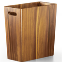 BLUEWEST 2.6 Gallons Wooden Wastebaskets – Solid Acacia Wood Trash Can with Handles, Rectangular Bin for Bathroom, Bedroom, Kitchen, Office – Brown Decorative Basket for Living Room or Under Counter