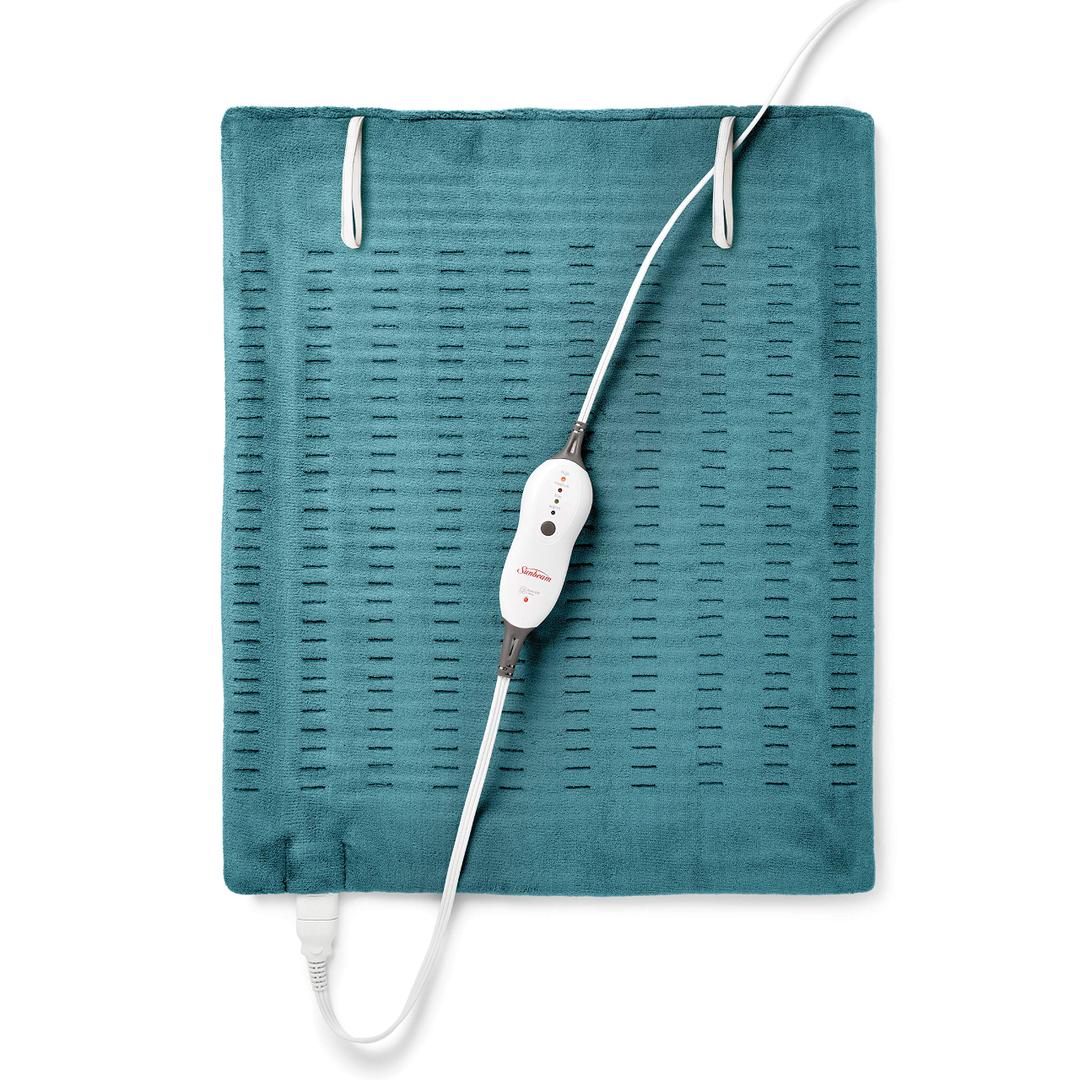 Sunbeam XXL Heating Pad, 20"x 24", For Back, Neck, Shoulder, and Period Cramp Pain Relief, 4 Heat Settings, Auto ShutOff, MachineWashable, Gifts For Mom & Wife, Dark Teal