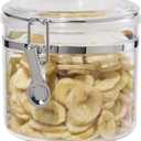 Oggi Clear Canister with Clamp Lid, 38 oz - Large Airtight Food Storage Container, for Kitchen & Pantry Storage of Bulk, Dry Foods Including Pasta, Flour, Sugar, Coffee, Rice, Tea, Spices & Herbs