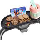 Universal Stroller Snack Tray Compatible with Mockingbird Evenflo Nuna, Adjustable Stroller Tray with Cup Holder & Phone Holder, Stroller Accessory Attachment, Black