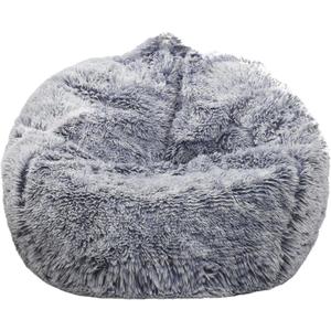 Fluffy Stuffed Animal Storage Bean Bag Chair Cover (No Filler), Faux Fur Comfy Bean Bag Cover for Organizing Plush Toys or Textile, for Adults Teens Kids Girls, Gray (Grey)