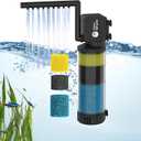 AquaMiracle Aquarium Filter for 10-40 Gallon Aquariums, Fish Tank Filters Turtle Filter Internal Power Filter 3-Stage Filtration with Aeration/Rainfall Modes