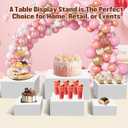 ZJS 6 Pcs Buffet Risers Display Stands, Food Risers, For Buffet Table Party Catering Dessert Jewelry Collectibles, Acrylic Cube Display Risers with Hollow Bottom (7",8",9",10",11",12") (white)