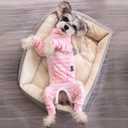 Dog Striped Recovery Suit, Puppy After Surgery Onesie for Female Male Dogs, Dogs Cats Long Sleeve Pajamas Bodysuit, Surgery Abdominal Wound Bandages Clothes, Dog Pant for Shedding Skin Disease