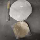 HYYTEIBL 27.5" Round Marble Top Dining Table, White Stone Top and Sturdy Metal Base, Modern Style for Dining Room, Living Room, Coffee Room