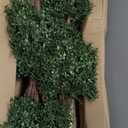 Set of 2 Lifelike 3Ft arfiticial Double Ball Topiary Trees Outdoor Faux Topiary Tree for Out Door Porch Decor