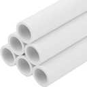 6Pcs 1/2 Inch PVC Pipe 17" Long Sch40 Industrial Pipes for Home DIY, Greenhouse, Garden, Farm, Workshop, Furniture Grade, White (0.50" x 17"L)