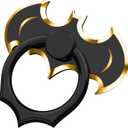 Bat Phone Ring Stand Holder - OATSBASF Cell Phone Ring Holder Finger Grip 360 Degree Rotation Compatible with iPhone 16/15/14/13/12 Pro Max and Other SmartphonesBlack+Gold
