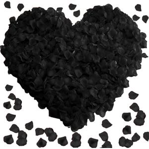 3000 Pcs Rose Petals Artificial Flowers Silk Petals Table Scatters for Romantic Special Night Decorations, Weddings, Valentine's Day, Proposals, Anniversaries, Bridal Showers Party Decor (Black) (Black)