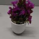 Yoratee Artificial Small Plant 6pcs Fake Flower Potted Plant Bathroom Faux Plant for Indoor Decor Window Tabletop Office Colorful Flower