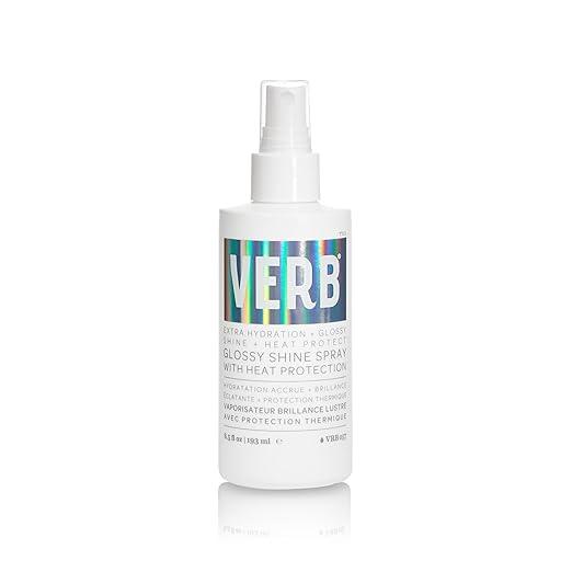 VERB Glossy Shine Spray with Heat Protection  Vegan Paraben Free Moisturizing Hair Spray without Harmful Sulfates for All Hair Types  Adds High Shine and Primes for Styling, 6.5 fl oz
