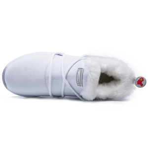 ONEMIX Winter Shoes Women Suede Leather Hairy Outdoor Warm Running Shoes Sneakers Sport Shoes Winter Boot (1205, Greyish White40)