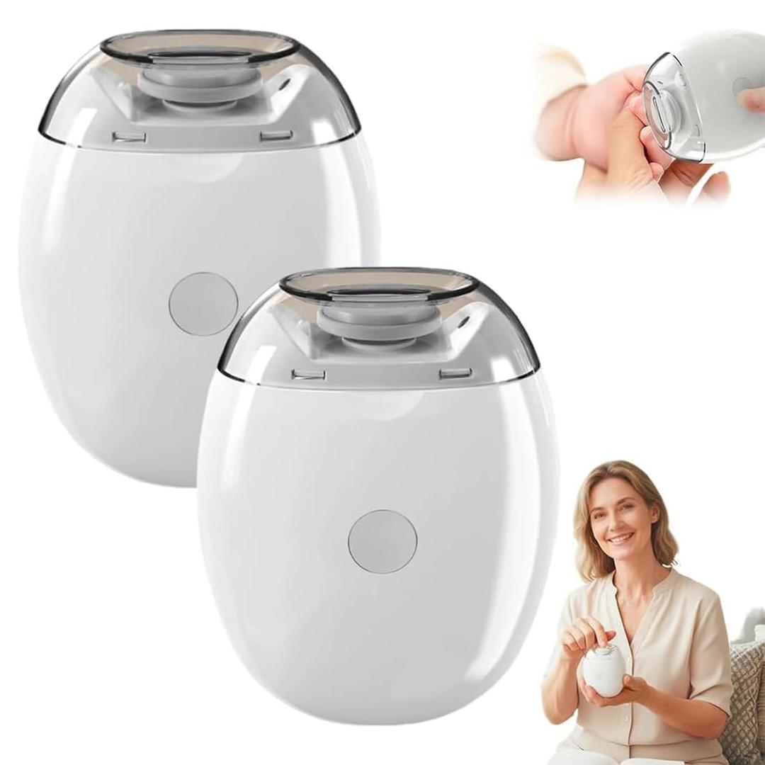 Universal Automatic Fingernail Grinder,Portable Electric Nail Clipper with LED Light and 3 Speeds,360 Silent Auto Fingernail Cutter and Polishing Trimmer for Safe (2 PCS)