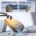 for Chevy GMC Key Fob Cover Accessories- Matte TPU with Leather Keychain for Silverado Sierra Tahoe Suburban Equinox Traverse Yukon Denali Terrain acadia (6 Buttons-Black Gold, 2 Pack)