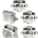 5 PCS Push Button Pull Catch Lock RV Camper Cabinet Door Drawer Latch, Brushed Nickel Boat Cupboard Latch Push to Open Locks Closures for Yachts, Camper(ABS Body & Zinc Alloy)