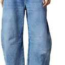 Allimy Women's Jeans Mid Rise Barrel Leg Vintage Jeans for Women Trendy 2025 Denim Pants Non Stretch, 6