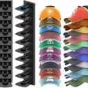 Baseball Cap Storage Rack Wall Mounted - 2-Pack - Holds 40 Caps, Space-Saving Storage and Display Rack - Strong Adhesive Wall Mount - No Drilling Required for Wall and Door Installation (Black)
