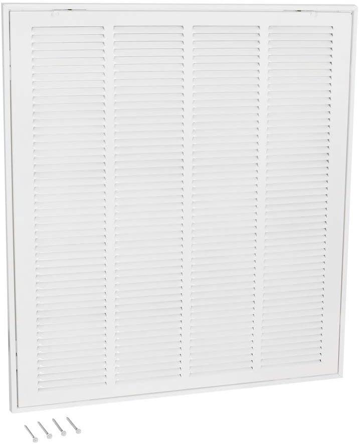 EZ-FLO 20 x 25 Inch (Duct Opening) White Return Air Vent Cover for Wall or Ceiling, Solid Steel Return Air Grille, HVAC Air Return, 61633